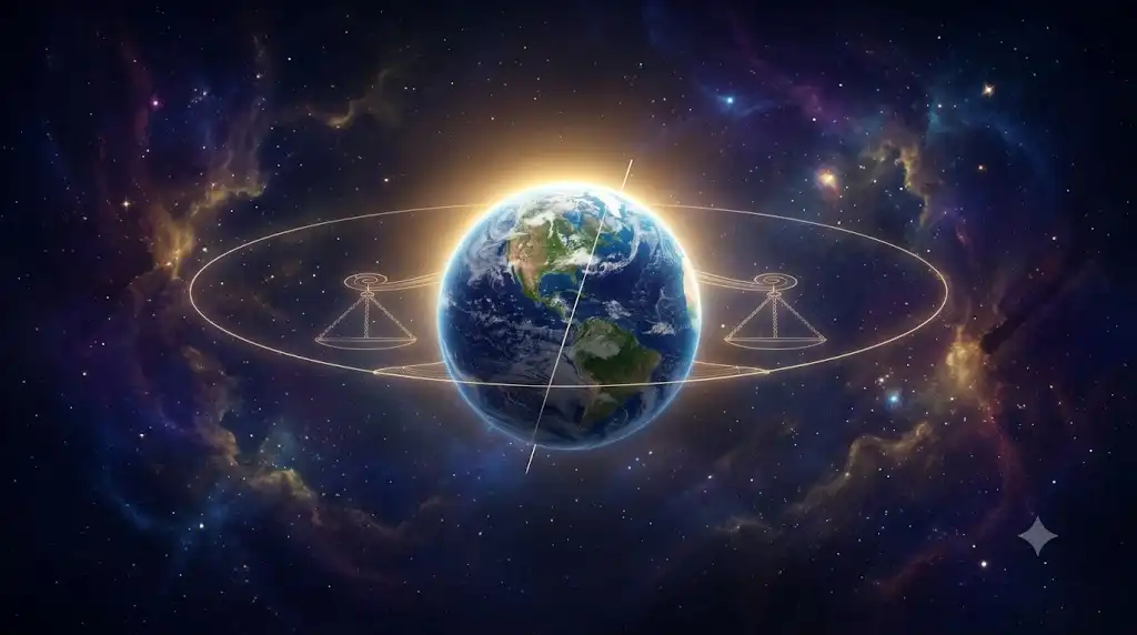 昼夜の長さが均等になる秋分の瞬間の地球を科学的に描いた宇宙画像