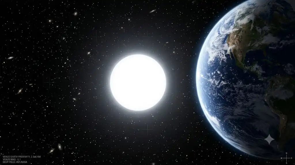 地球に最も頻繁に接近し、最も明るく輝く金星を科学的に描いた宇宙画像