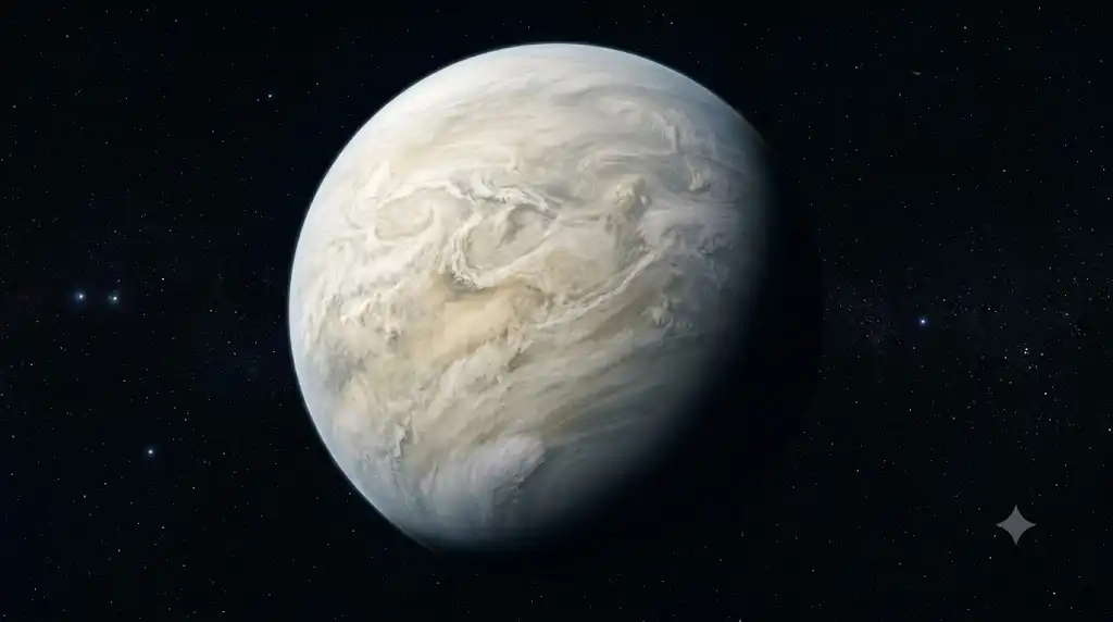 分厚い硫酸の雲に覆われた金星の表面を捉えた科学的な宇宙画像